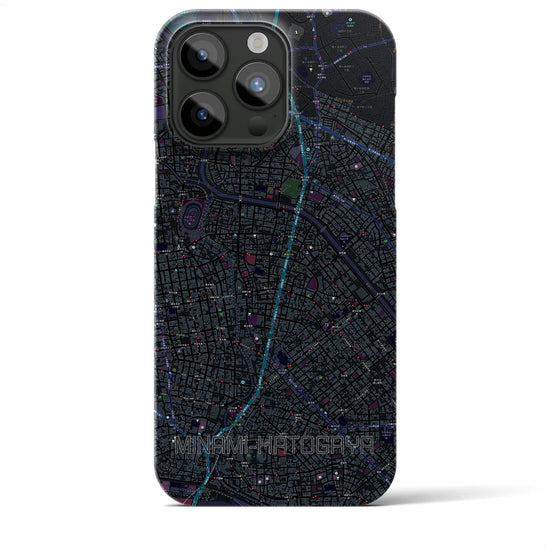 【南鳩ヶ谷】地図柄iPhoneケース（バックカバータイプ・ブラック）iPhone 15 Pro Max 用