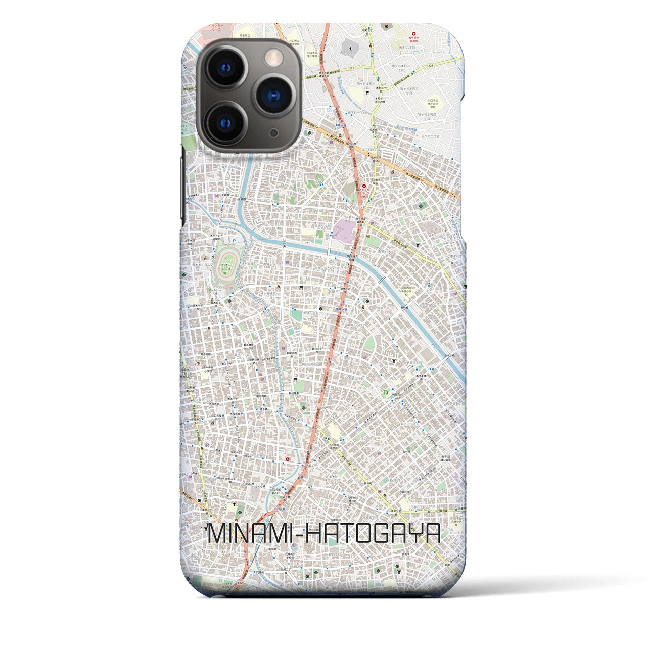 【南鳩ヶ谷】地図柄iPhoneケース（バックカバータイプ・ナチュラル）iPhone 11 Pro Max 用