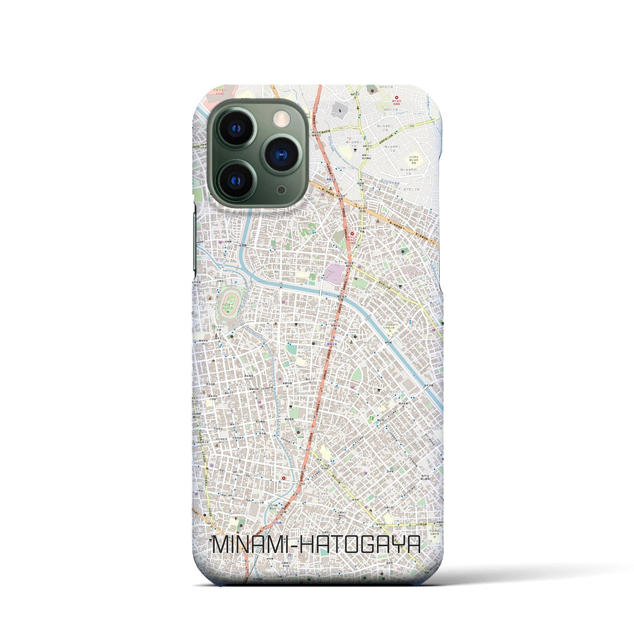 【南鳩ヶ谷】地図柄iPhoneケース（バックカバータイプ・ナチュラル）iPhone 11 Pro 用