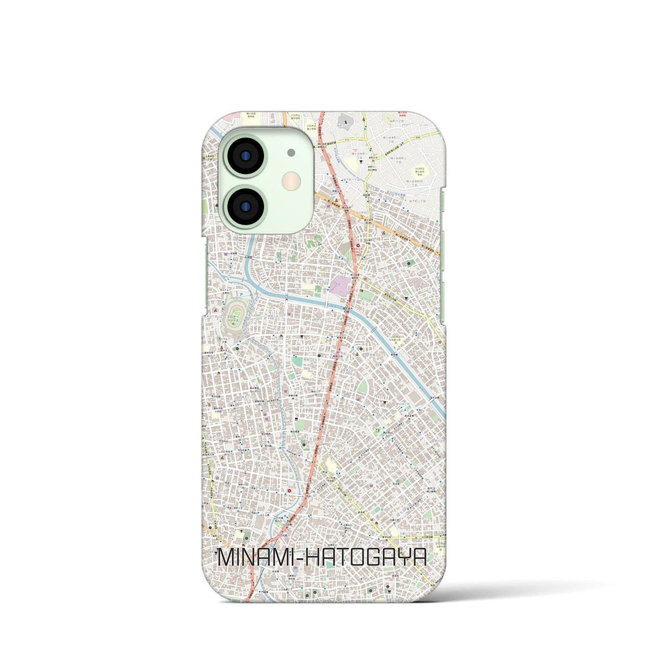 【南鳩ヶ谷】地図柄iPhoneケース（バックカバータイプ・ナチュラル）iPhone 12 mini 用