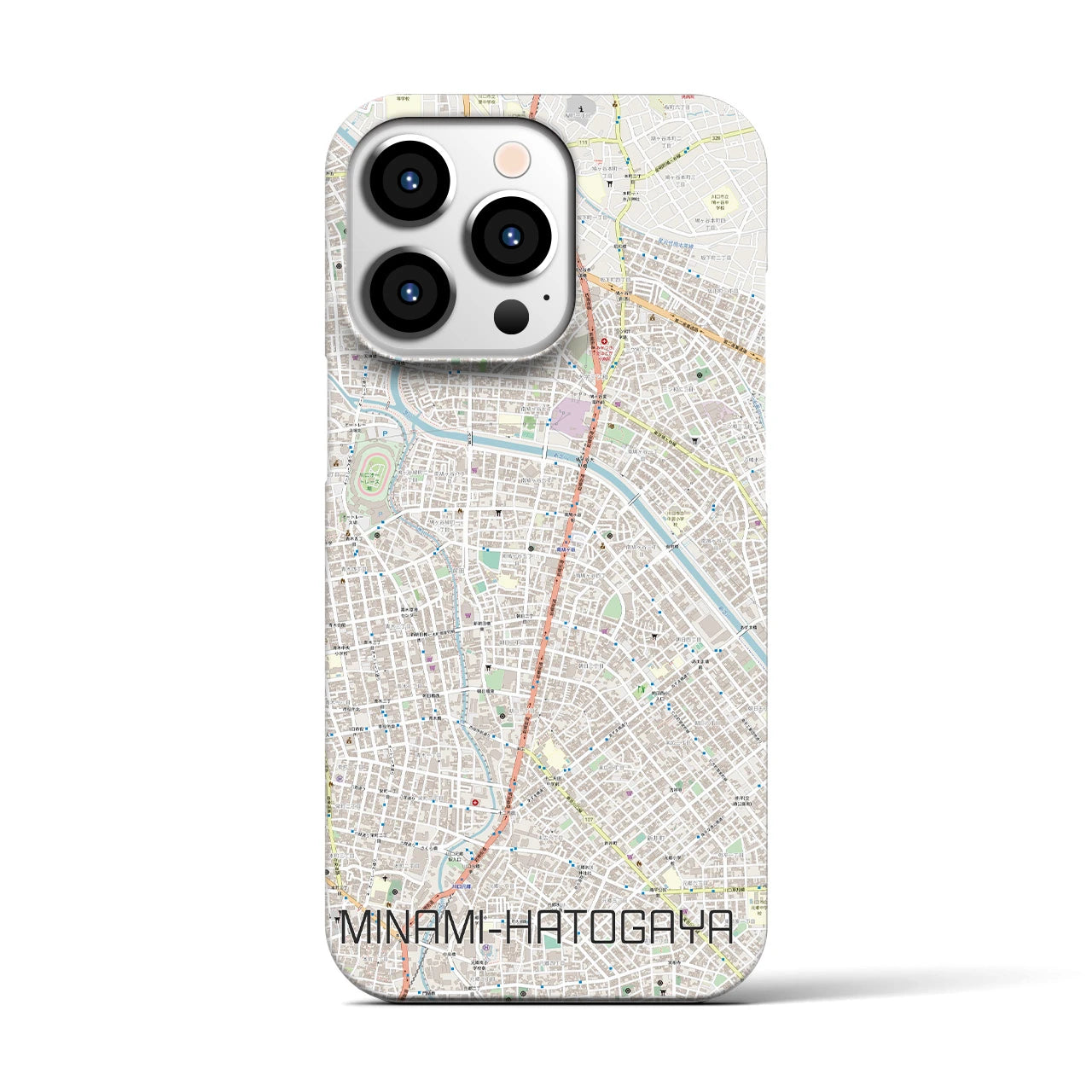 【南鳩ヶ谷】地図柄iPhoneケース（バックカバータイプ・ナチュラル）iPhone 13 Pro 用