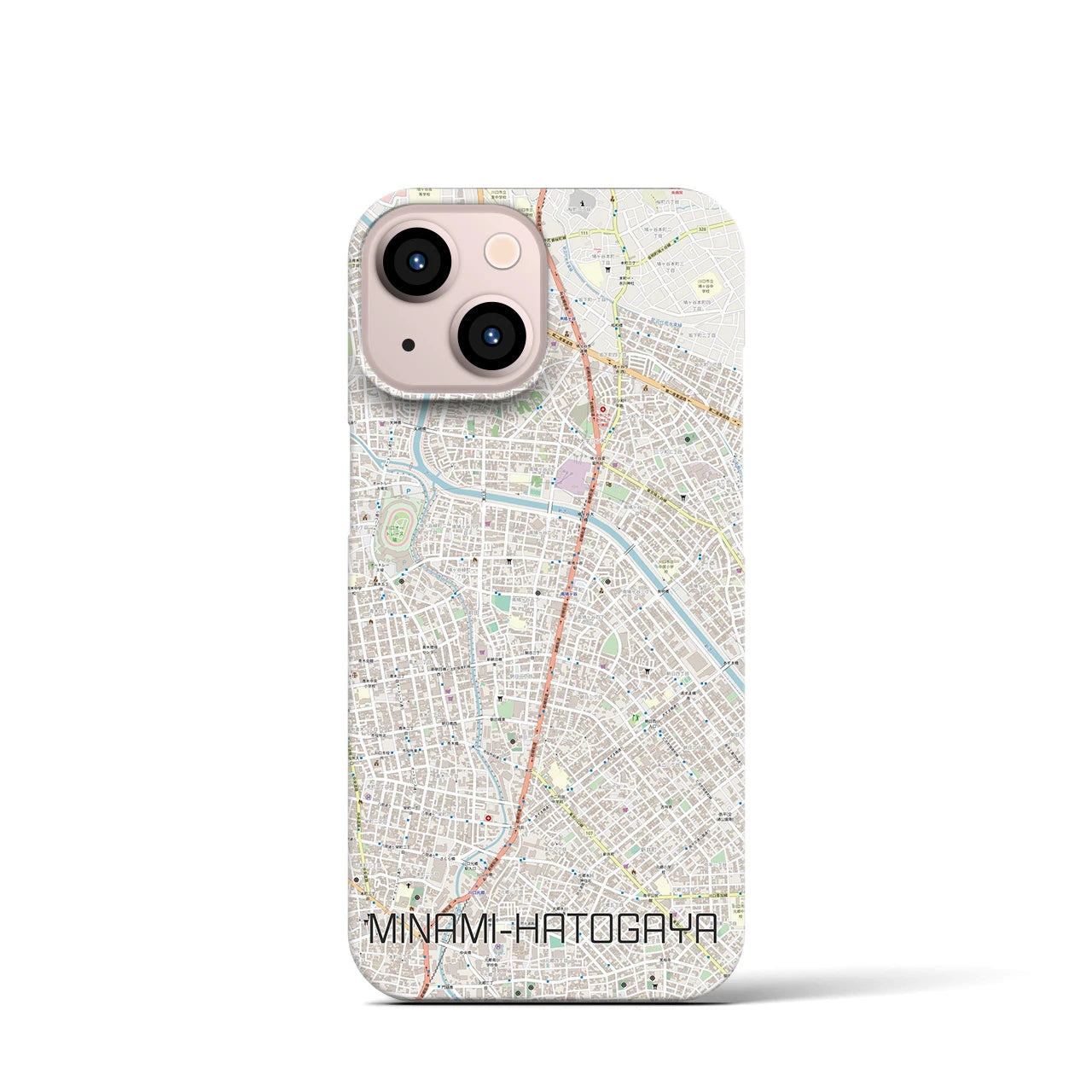 【南鳩ヶ谷】地図柄iPhoneケース（バックカバータイプ・ナチュラル）iPhone 13 mini 用