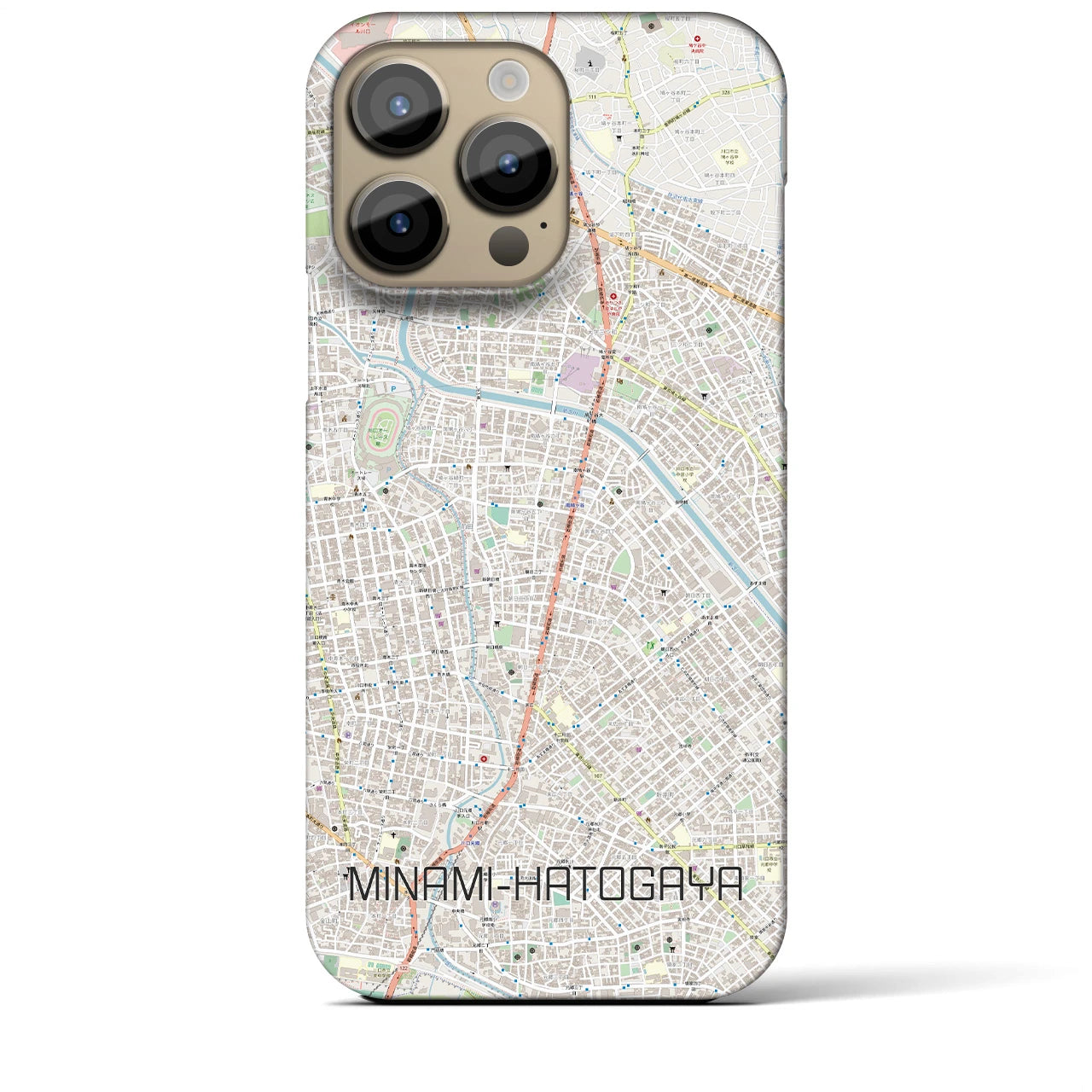 【南鳩ヶ谷】地図柄iPhoneケース（バックカバータイプ・ナチュラル）iPhone 14 Pro Max 用