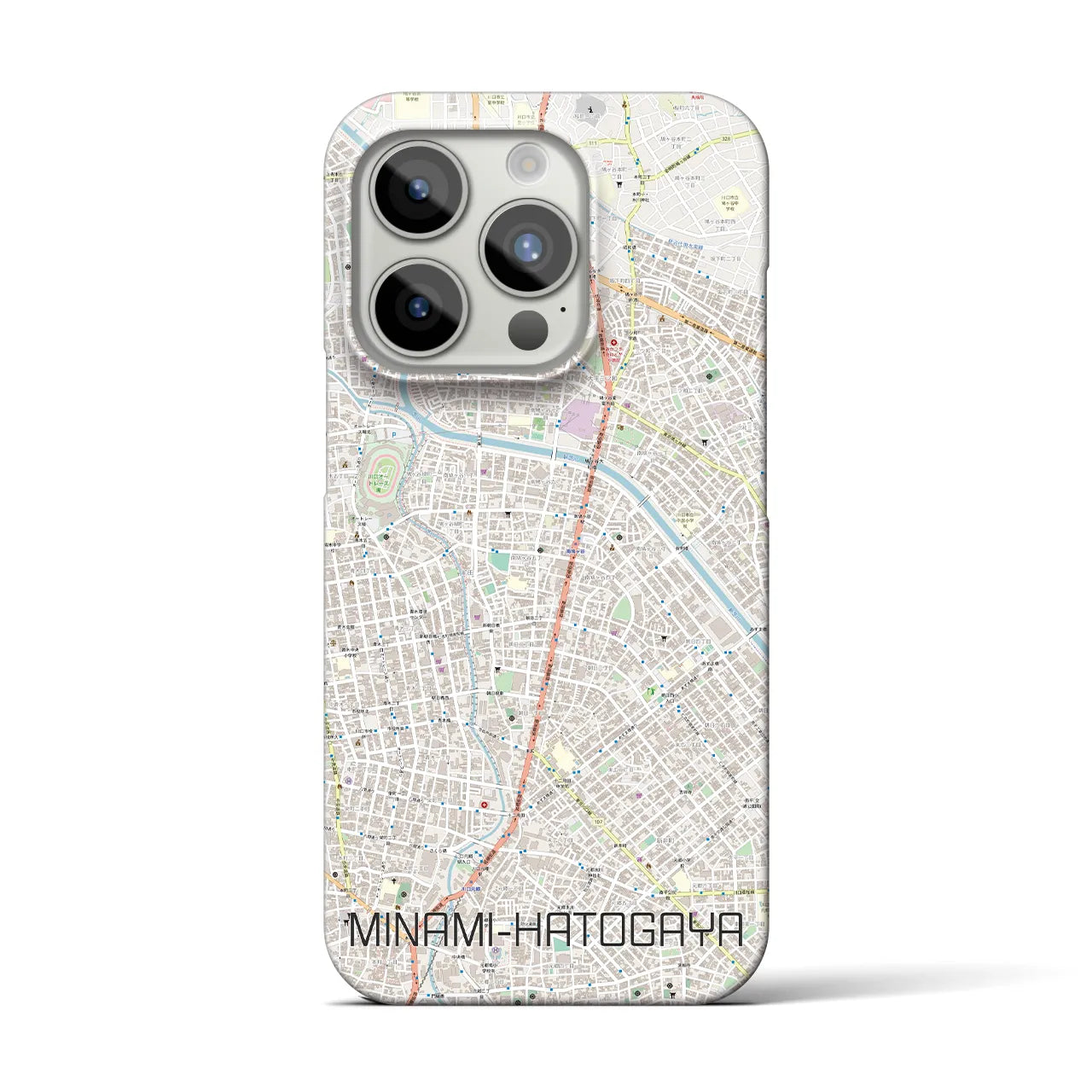 【南鳩ヶ谷】地図柄iPhoneケース（バックカバータイプ・ナチュラル）iPhone 15 Pro 用