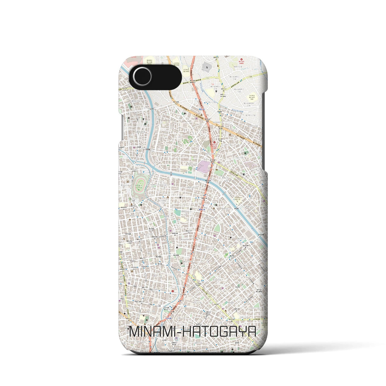 【南鳩ヶ谷】地図柄iPhoneケース（バックカバータイプ・ナチュラル）iPhone SE（第3 / 第2世代） / 8 / 7 / 6s / 6 用
