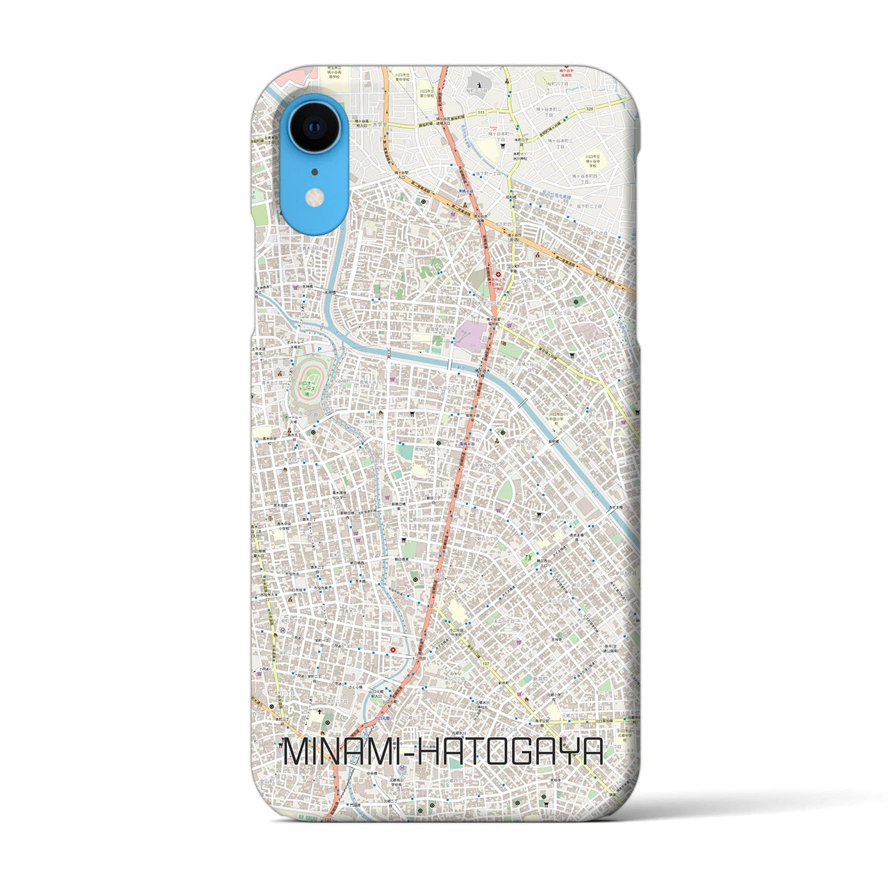 【南鳩ヶ谷】地図柄iPhoneケース（バックカバータイプ・ナチュラル）iPhone XR 用