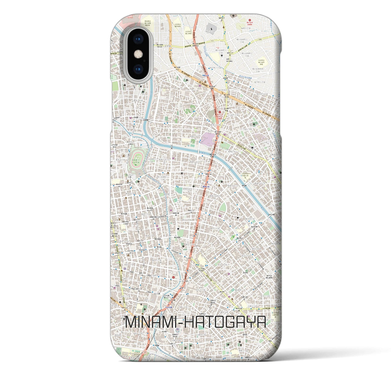 【南鳩ヶ谷】地図柄iPhoneケース（バックカバータイプ・ナチュラル）iPhone XS Max 用