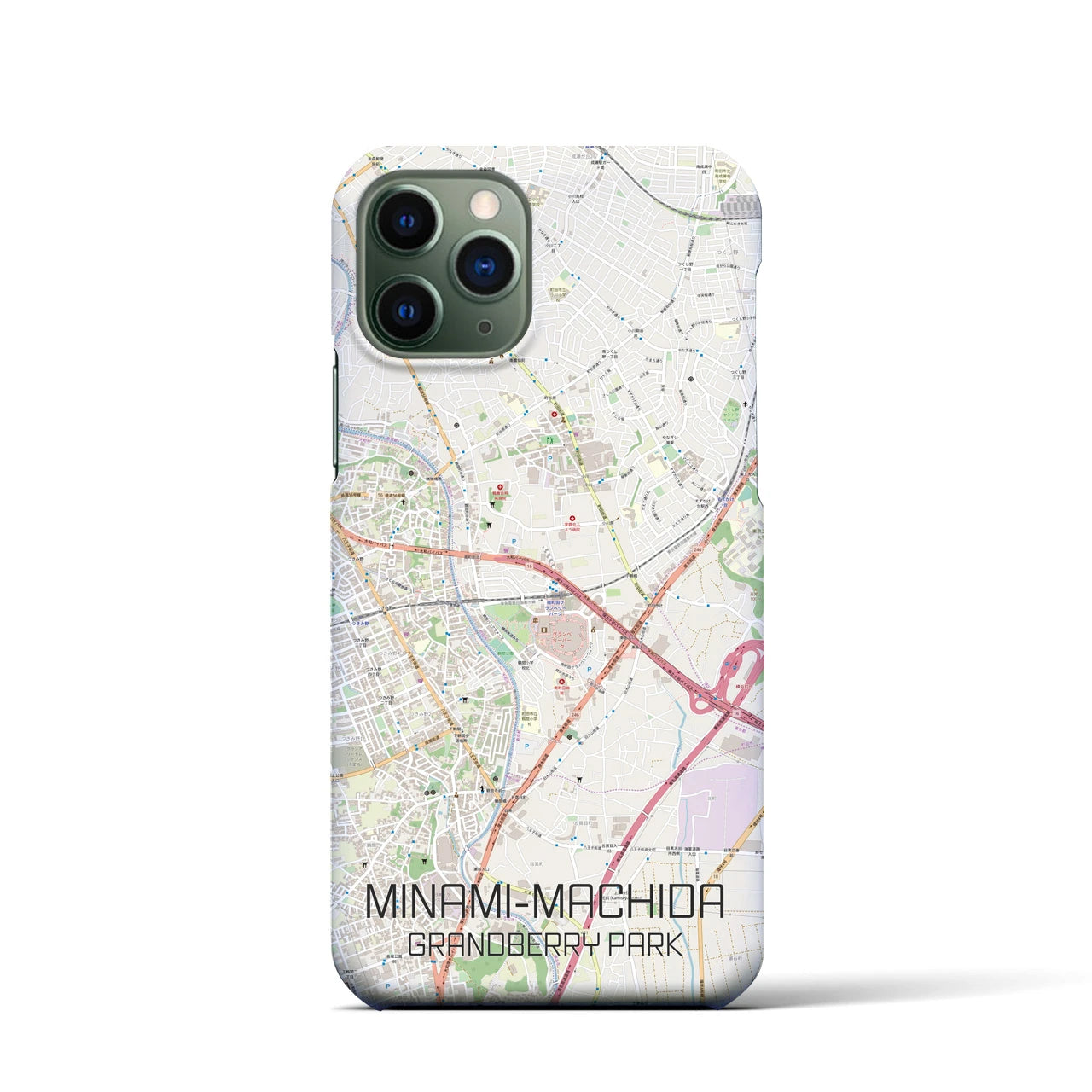 【南町田グランベリーパーク】地図柄iPhoneケース（バックカバータイプ・ナチュラル）iPhone 11 Pro 用
