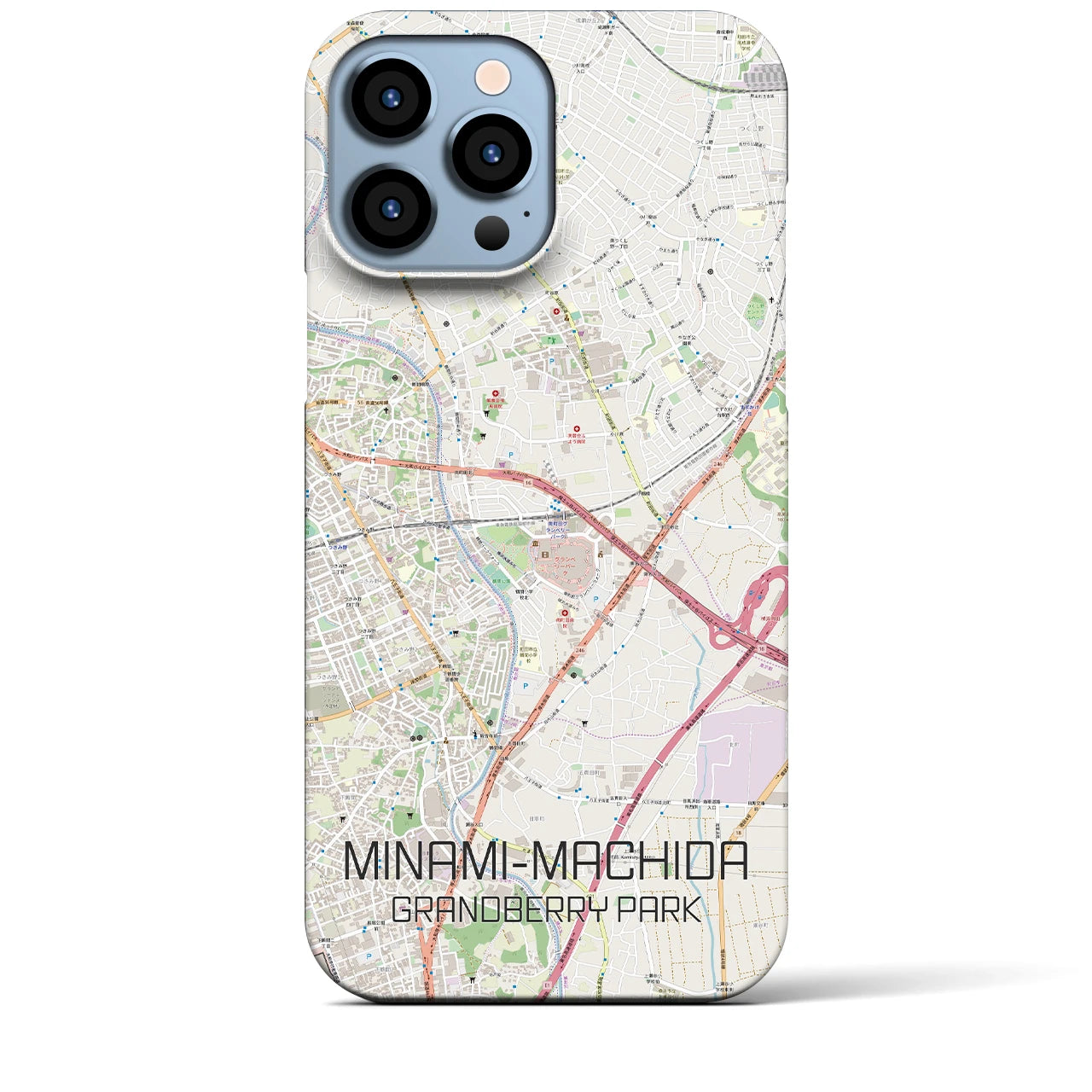 【南町田グランベリーパーク】地図柄iPhoneケース（バックカバータイプ・ナチュラル）iPhone 13 Pro Max 用