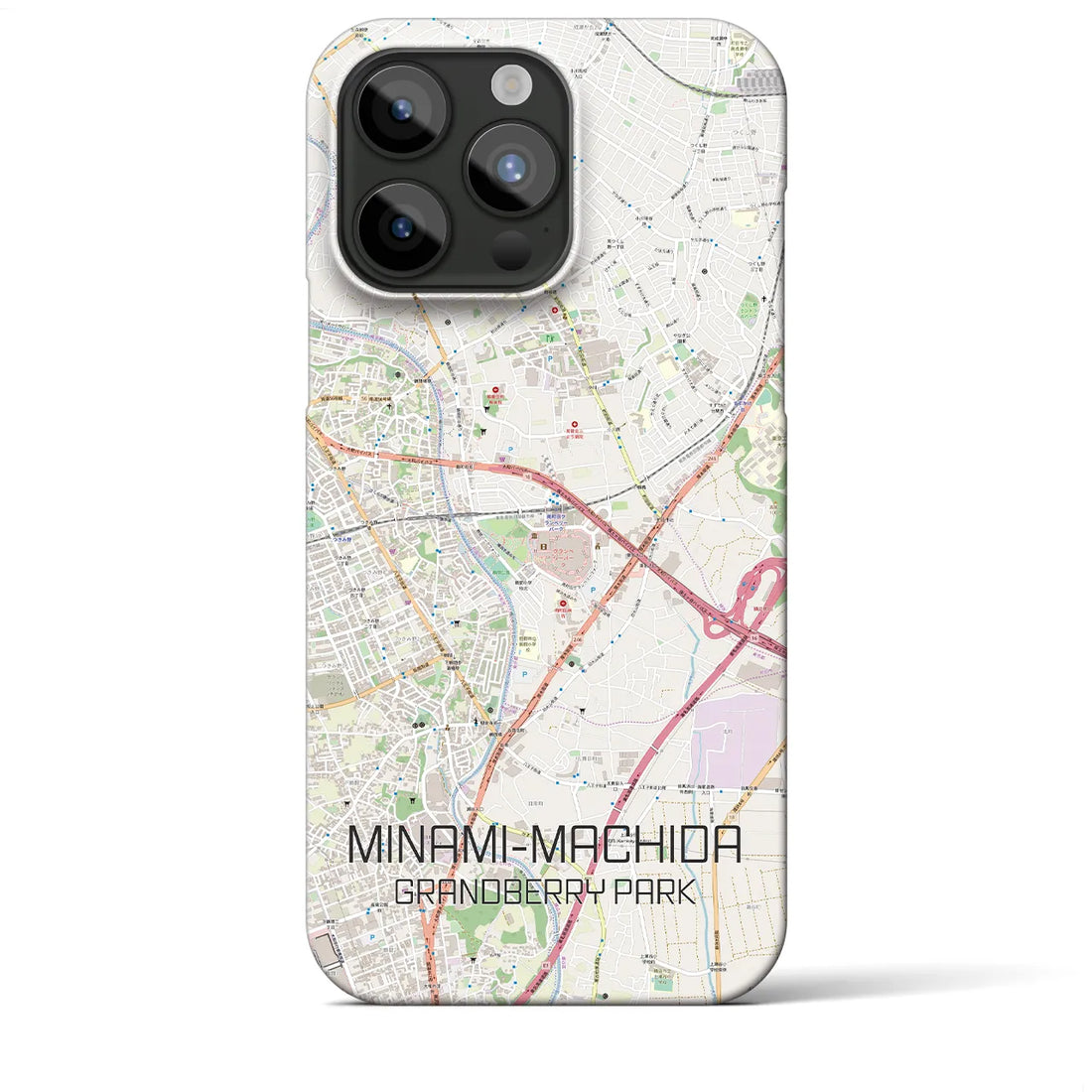 【南町田グランベリーパーク】地図柄iPhoneケース（バックカバータイプ・ナチュラル）iPhone 15 Pro Max 用