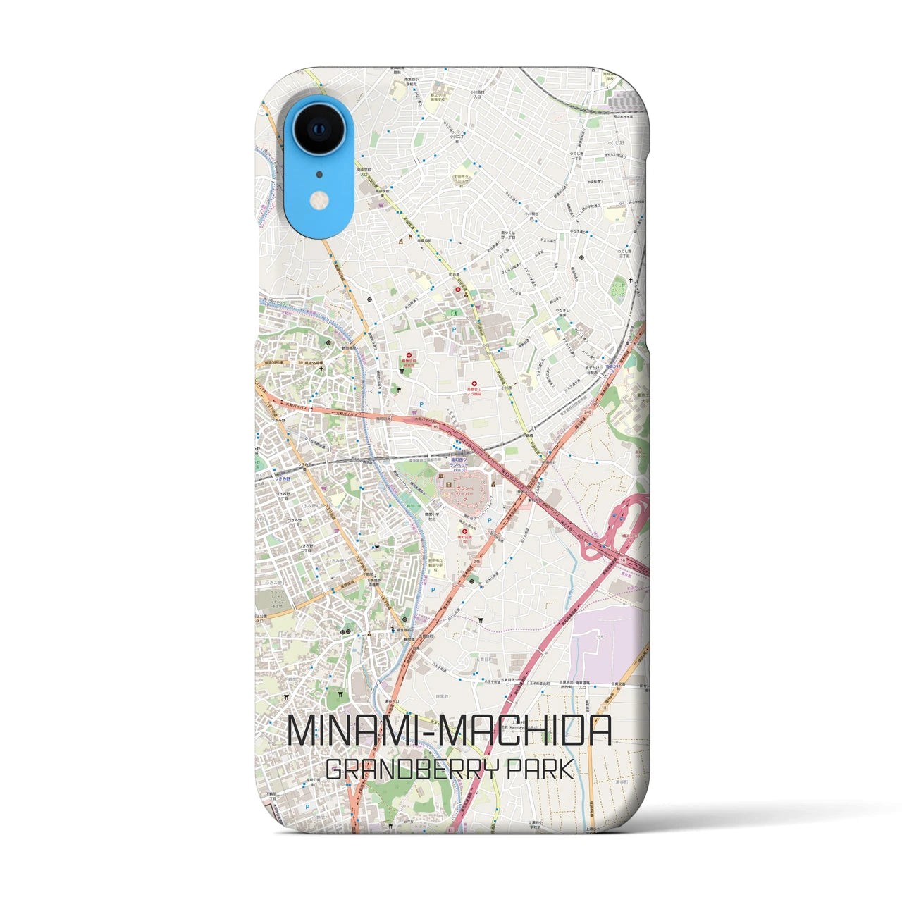 【南町田グランベリーパーク】地図柄iPhoneケース（バックカバータイプ・ナチュラル）iPhone XR 用