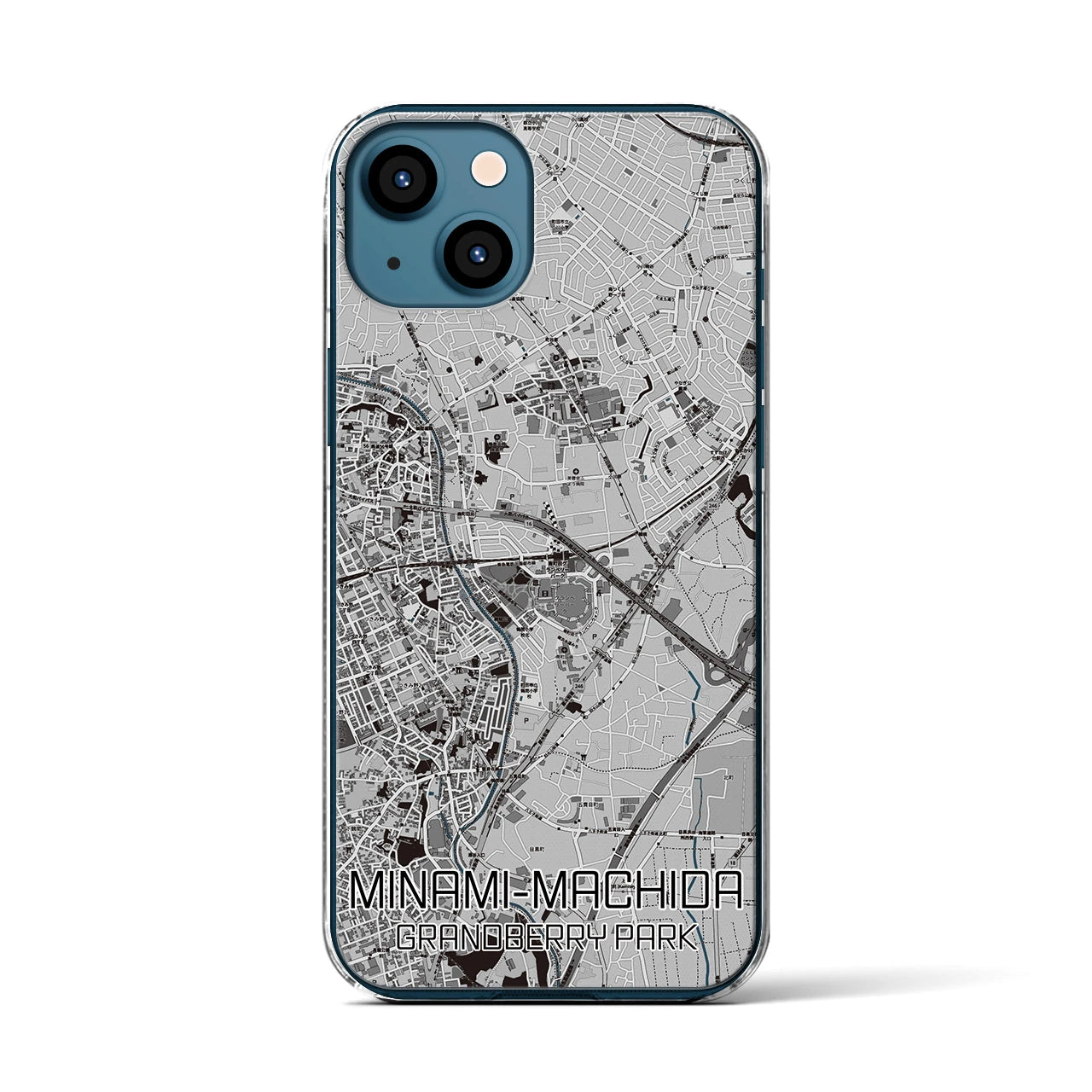 【南町田グランベリーパーク】地図柄iPhoneケース（クリアタイプ・モノトーン）iPhone 13 用