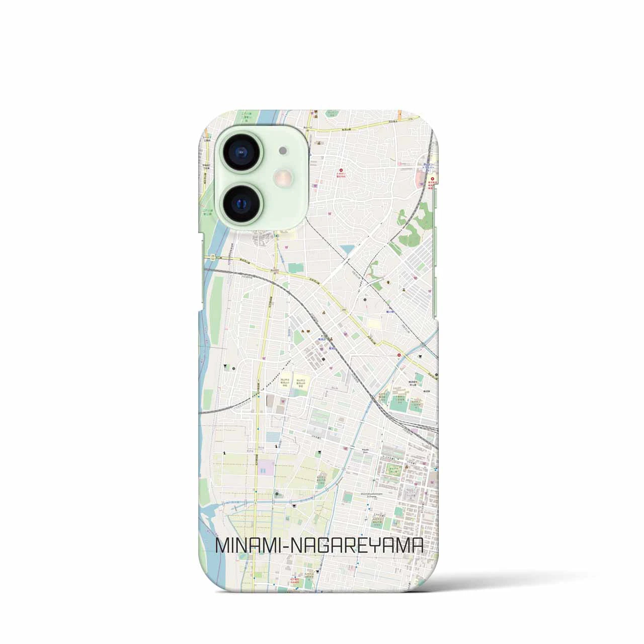 【南流山】地図柄iPhoneケース（バックカバータイプ・ナチュラル）iPhone 12 mini 用