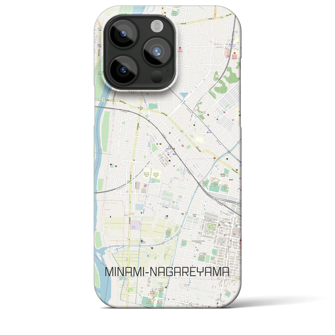【南流山】地図柄iPhoneケース（バックカバータイプ・ナチュラル）iPhone 15 Pro Max 用
