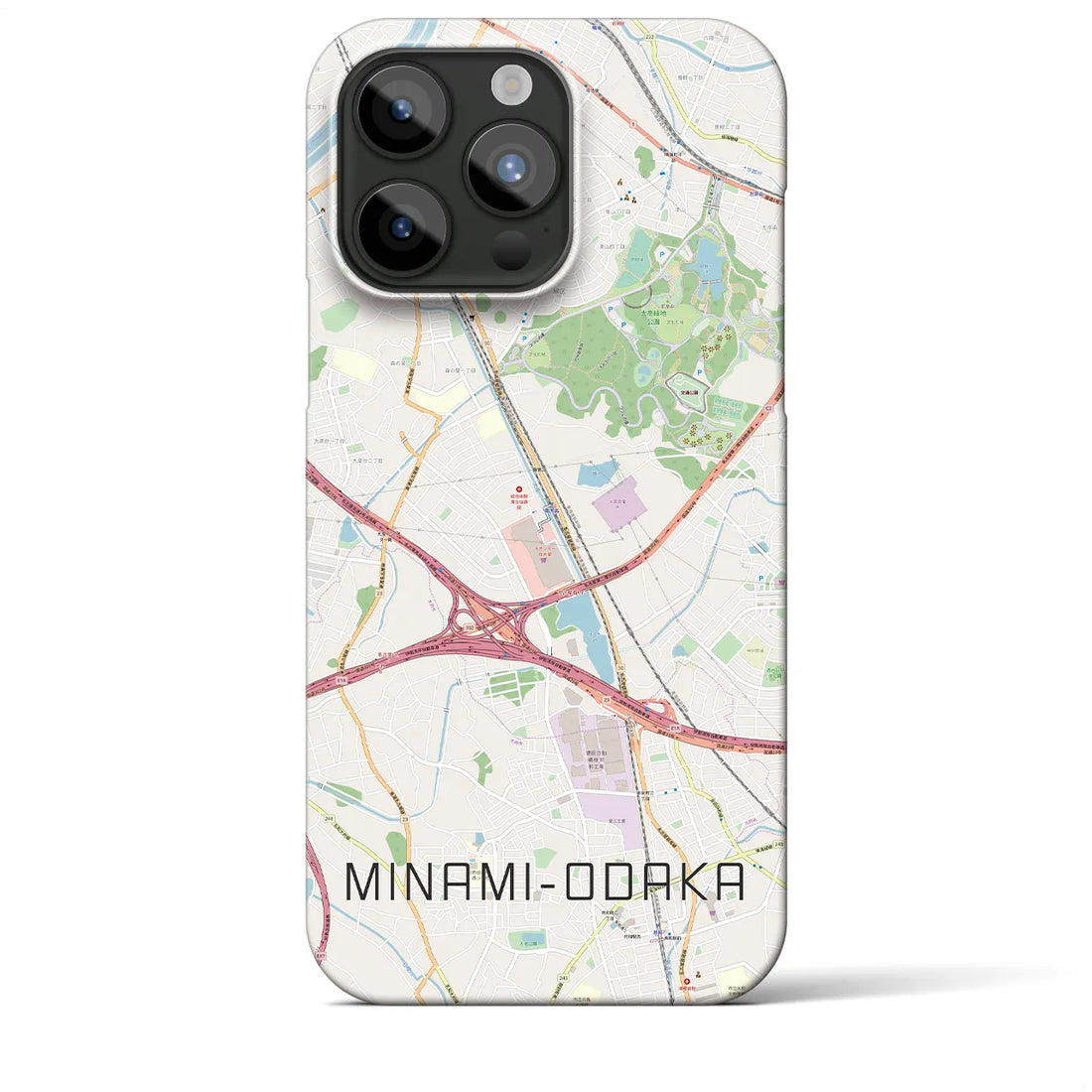 【南大高】地図柄iPhoneケース（バックカバータイプ・ナチュラル）iPhone 15 Pro Max 用