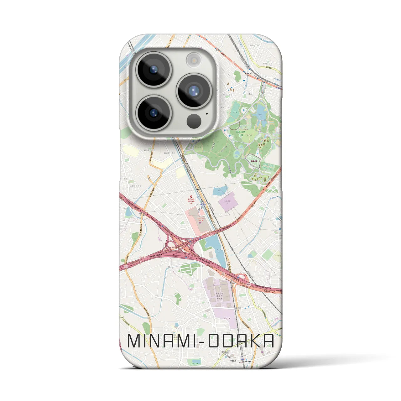 【南大高】地図柄iPhoneケース（バックカバータイプ・ナチュラル）iPhone 15 Pro 用