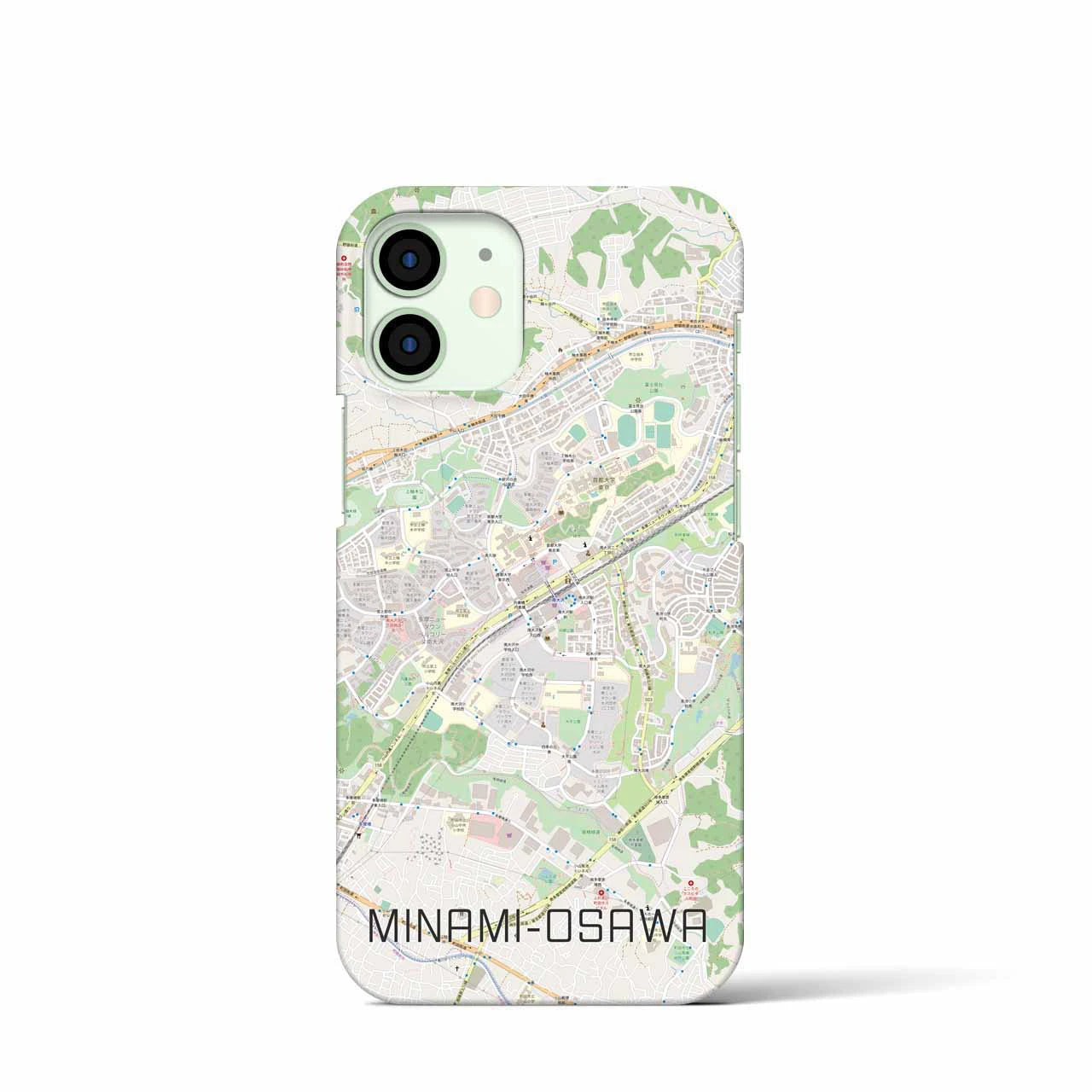 【南大沢】地図柄iPhoneケース（バックカバータイプ・ナチュラル）iPhone 12 mini 用