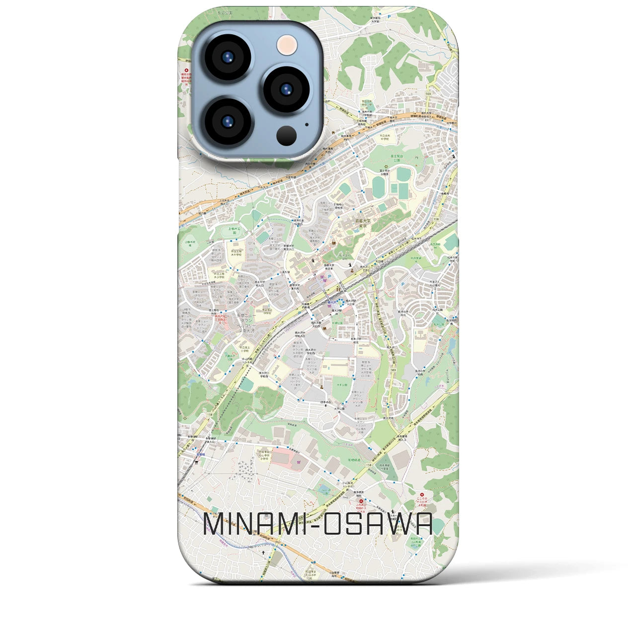 【南大沢】地図柄iPhoneケース（バックカバータイプ・ナチュラル）iPhone 13 Pro Max 用