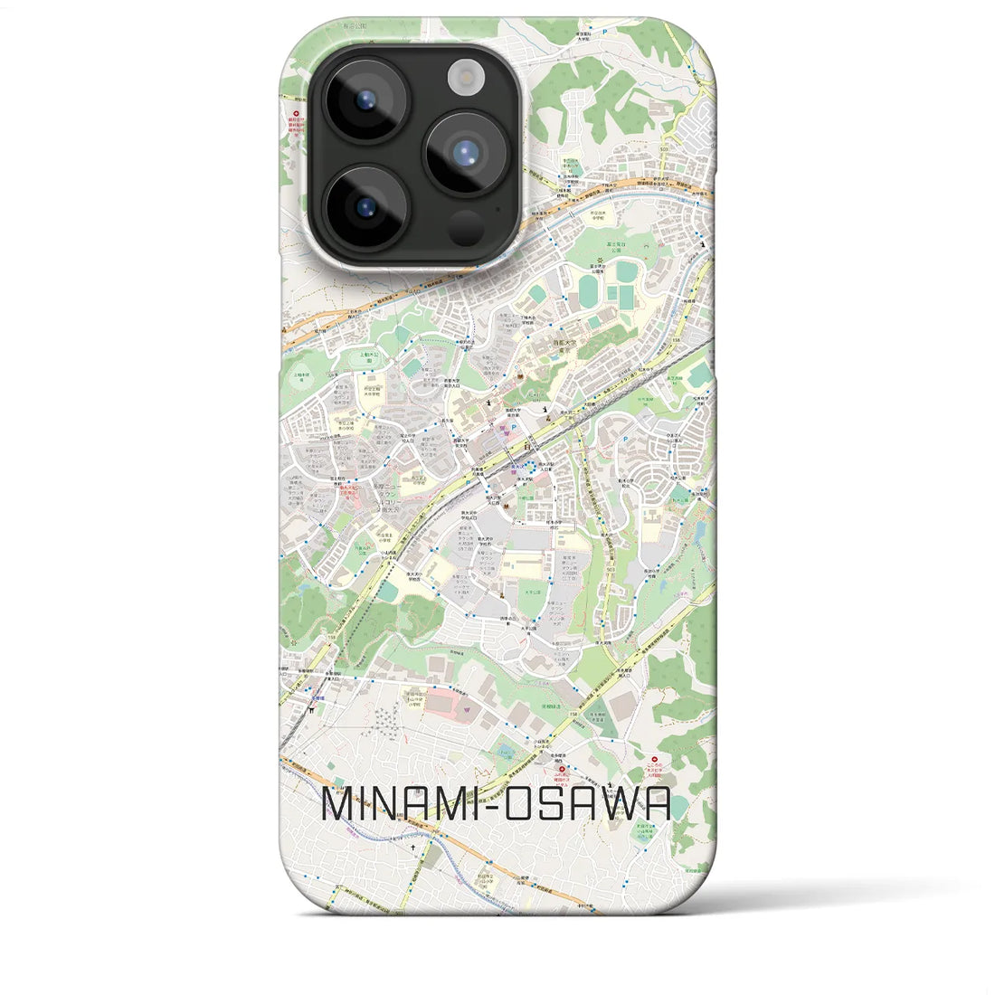【南大沢】地図柄iPhoneケース（バックカバータイプ・ナチュラル）iPhone 15 Pro Max 用