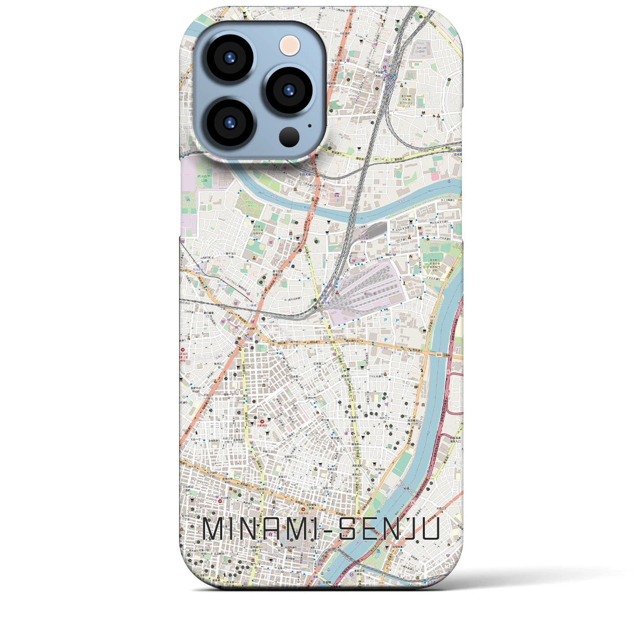 【南千住】地図柄iPhoneケース（バックカバータイプ・ナチュラル）iPhone 13 Pro Max 用