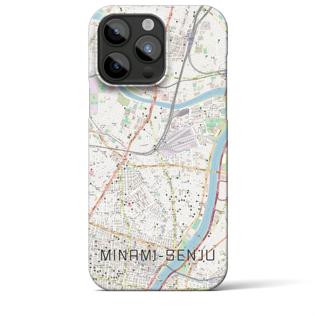【南千住】地図柄iPhoneケース（バックカバータイプ・ナチュラル）iPhone 15 Pro Max 用