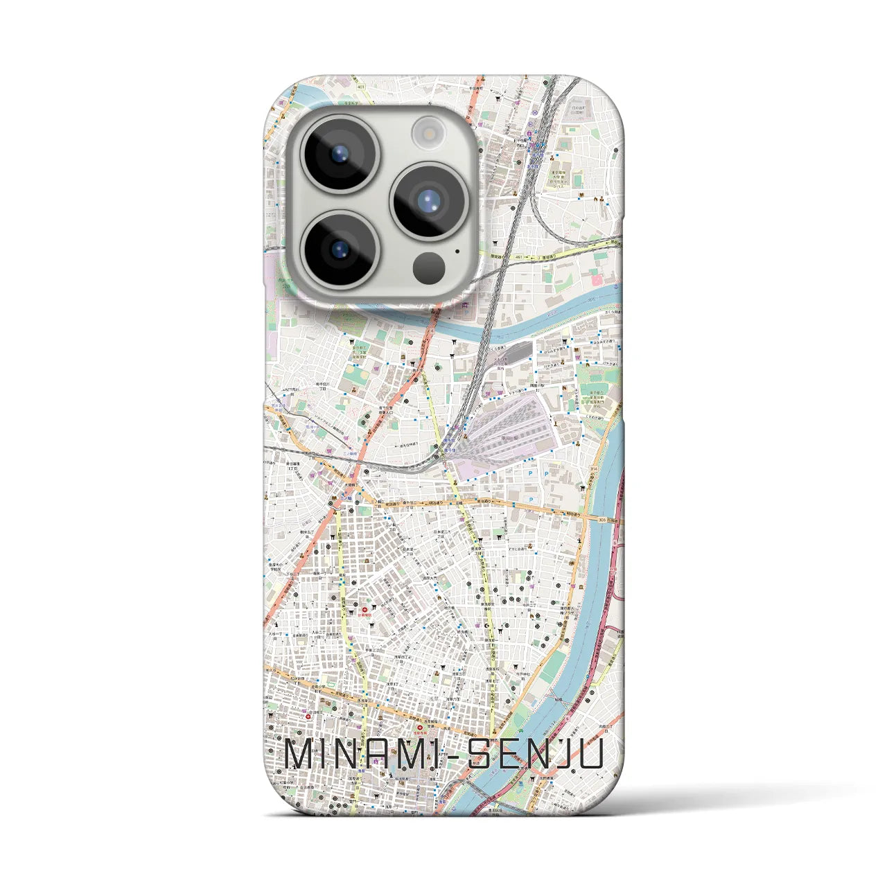 【南千住】地図柄iPhoneケース（バックカバータイプ・ナチュラル）iPhone 15 Pro 用
