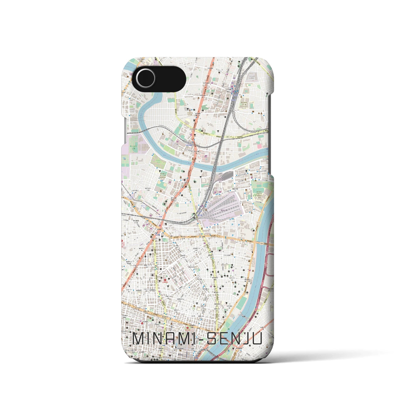 【南千住】地図柄iPhoneケース（バックカバータイプ・ナチュラル）iPhone SE（第3 / 第2世代） / 8 / 7 / 6s / 6 用