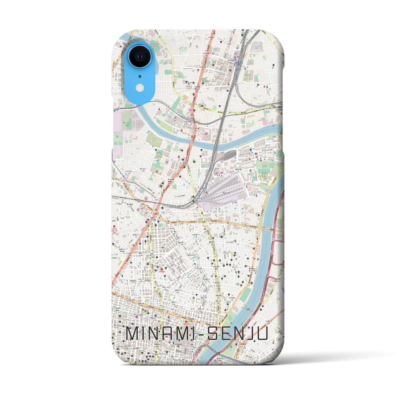 【南千住】地図柄iPhoneケース（バックカバータイプ・ナチュラル）iPhone XR 用