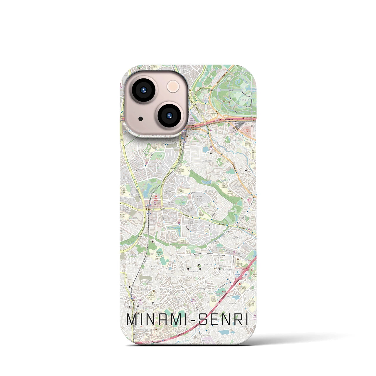 【南千里】地図柄iPhoneケース（バックカバータイプ・ナチュラル）iPhone 13 mini 用