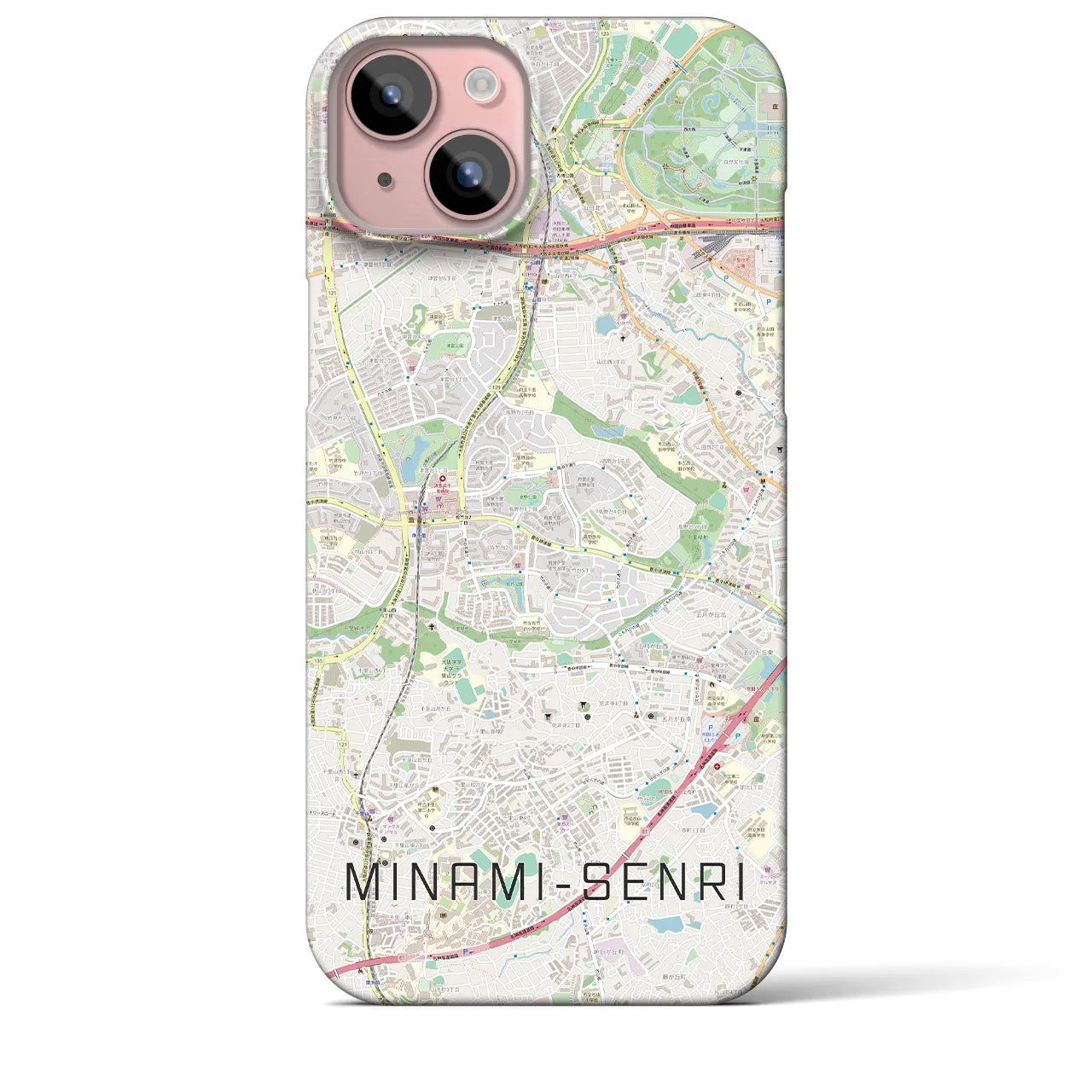 【南千里】地図柄iPhoneケース（バックカバータイプ・ナチュラル）iPhone 15 Plus 用