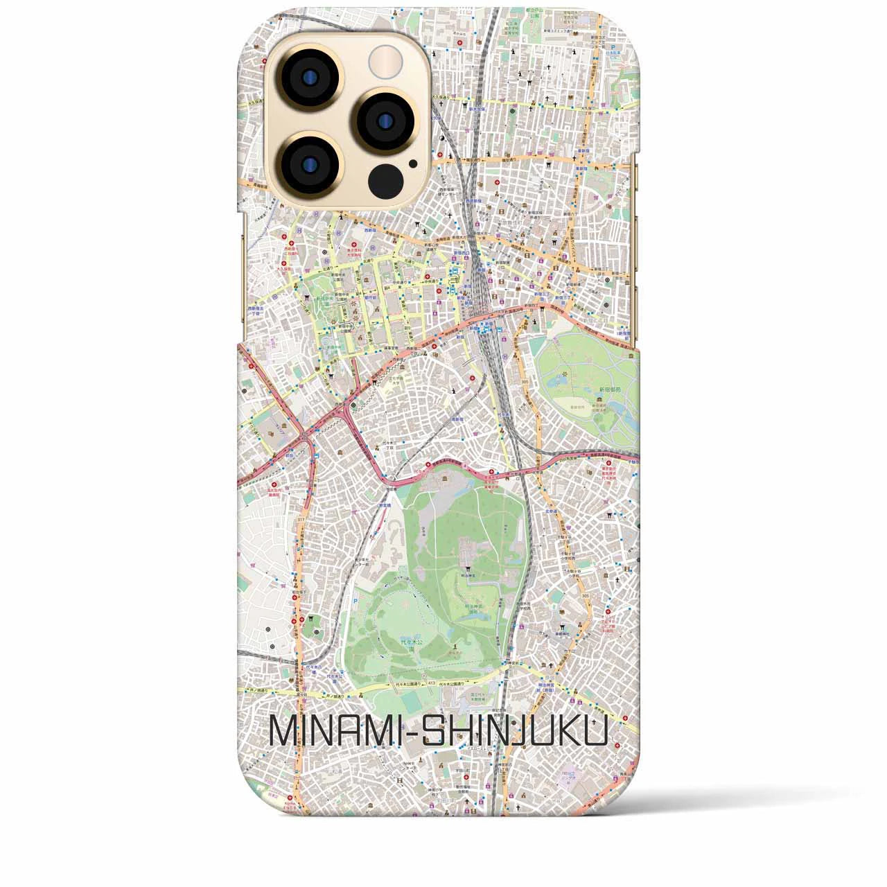 【南新宿】地図柄iPhoneケース（バックカバータイプ・ナチュラル）iPhone 12 Pro Max 用