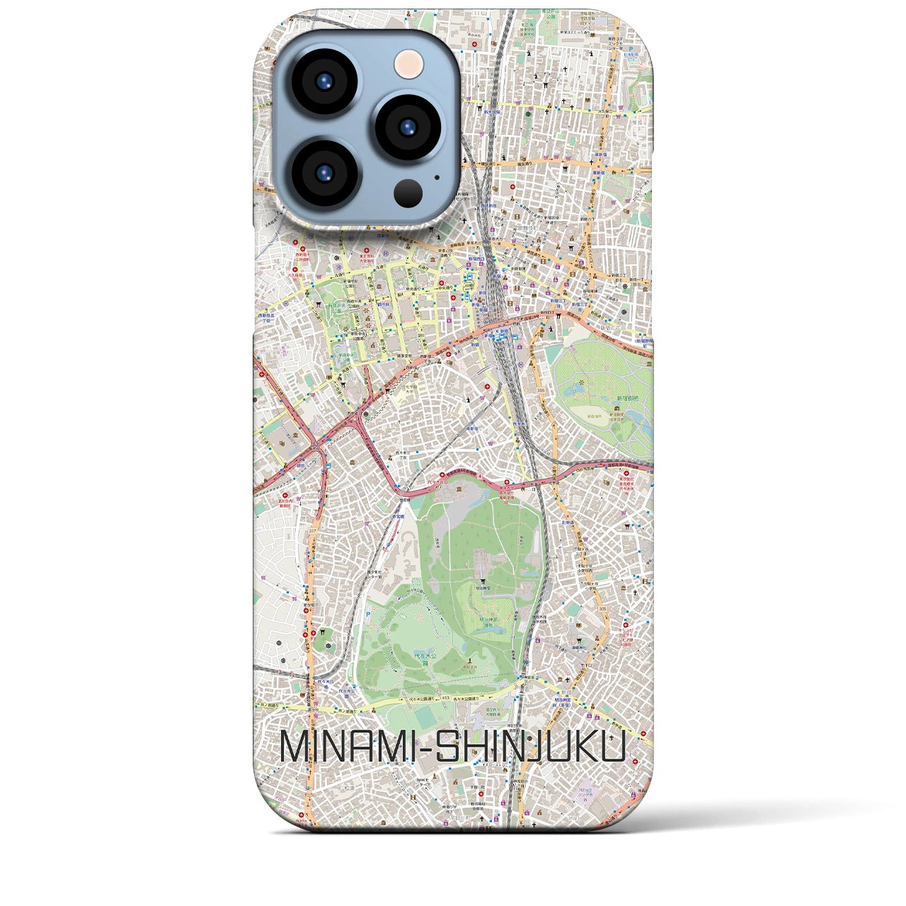 【南新宿】地図柄iPhoneケース（バックカバータイプ・ナチュラル）iPhone 13 Pro Max 用