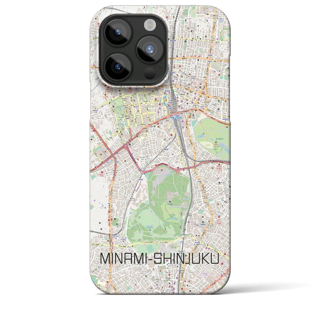 【南新宿】地図柄iPhoneケース（バックカバータイプ・ナチュラル）iPhone 15 Pro Max 用