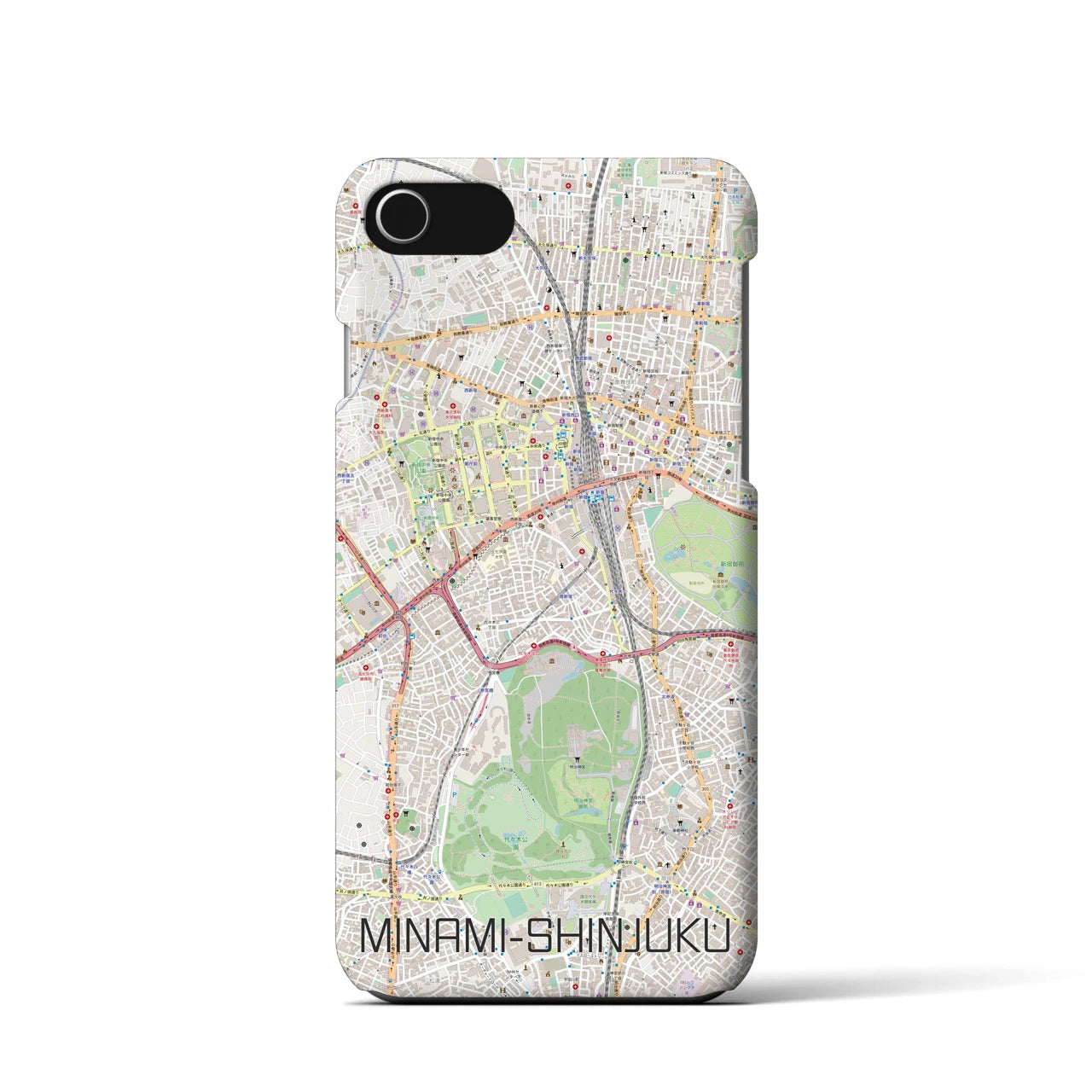 【南新宿】地図柄iPhoneケース（バックカバータイプ・ナチュラル）iPhone SE（第3 / 第2世代） / 8 / 7 / 6s / 6 用