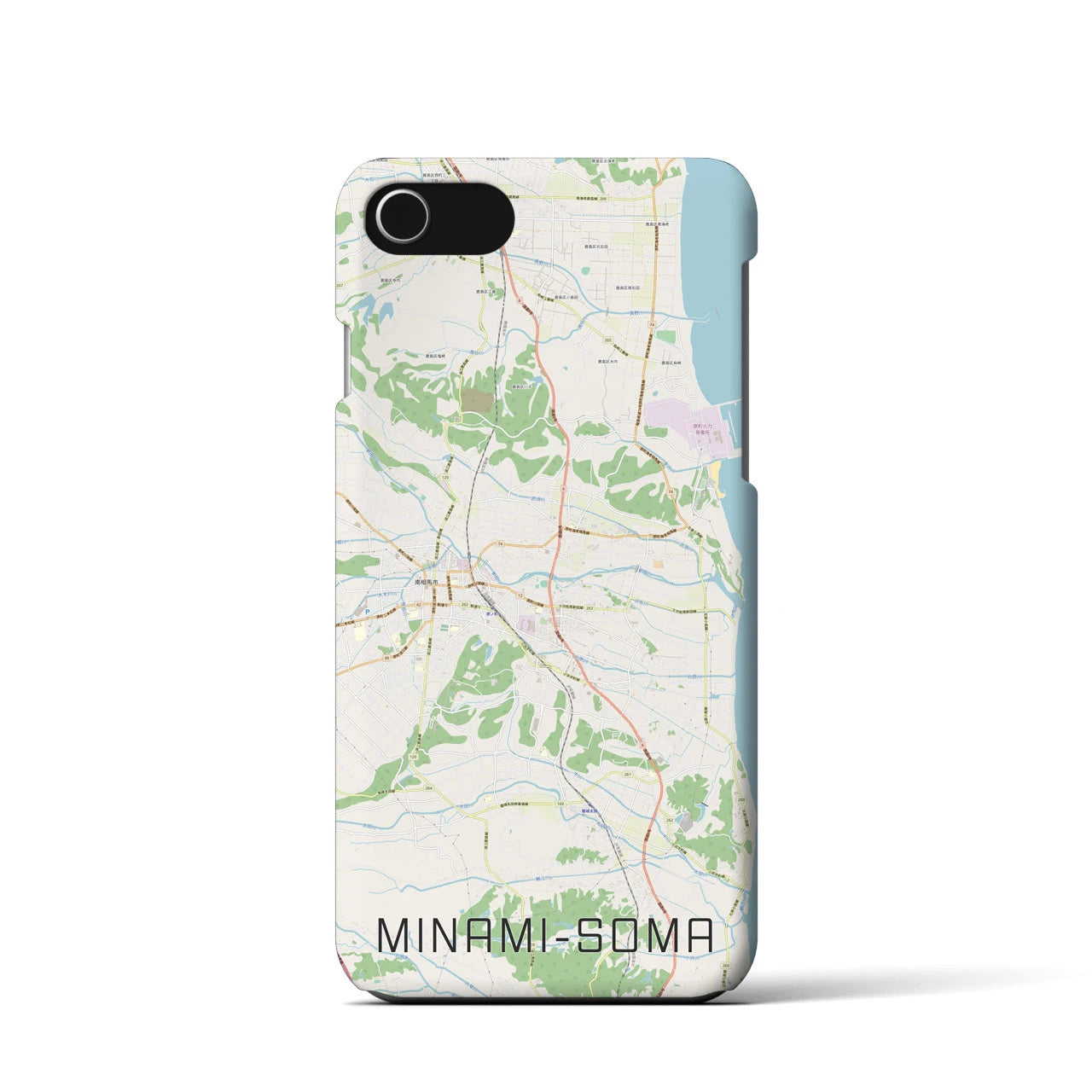 【南相馬】地図柄iPhoneケース（バックカバータイプ・ナチュラル）iPhone SE（第3 / 第2世代） / 8 / 7 / 6s / 6 用