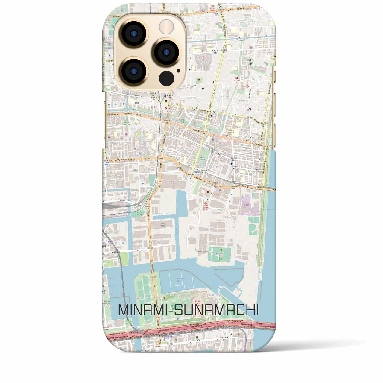 【南砂町】地図柄iPhoneケース（バックカバータイプ・ナチュラル）iPhone 12 Pro Max 用