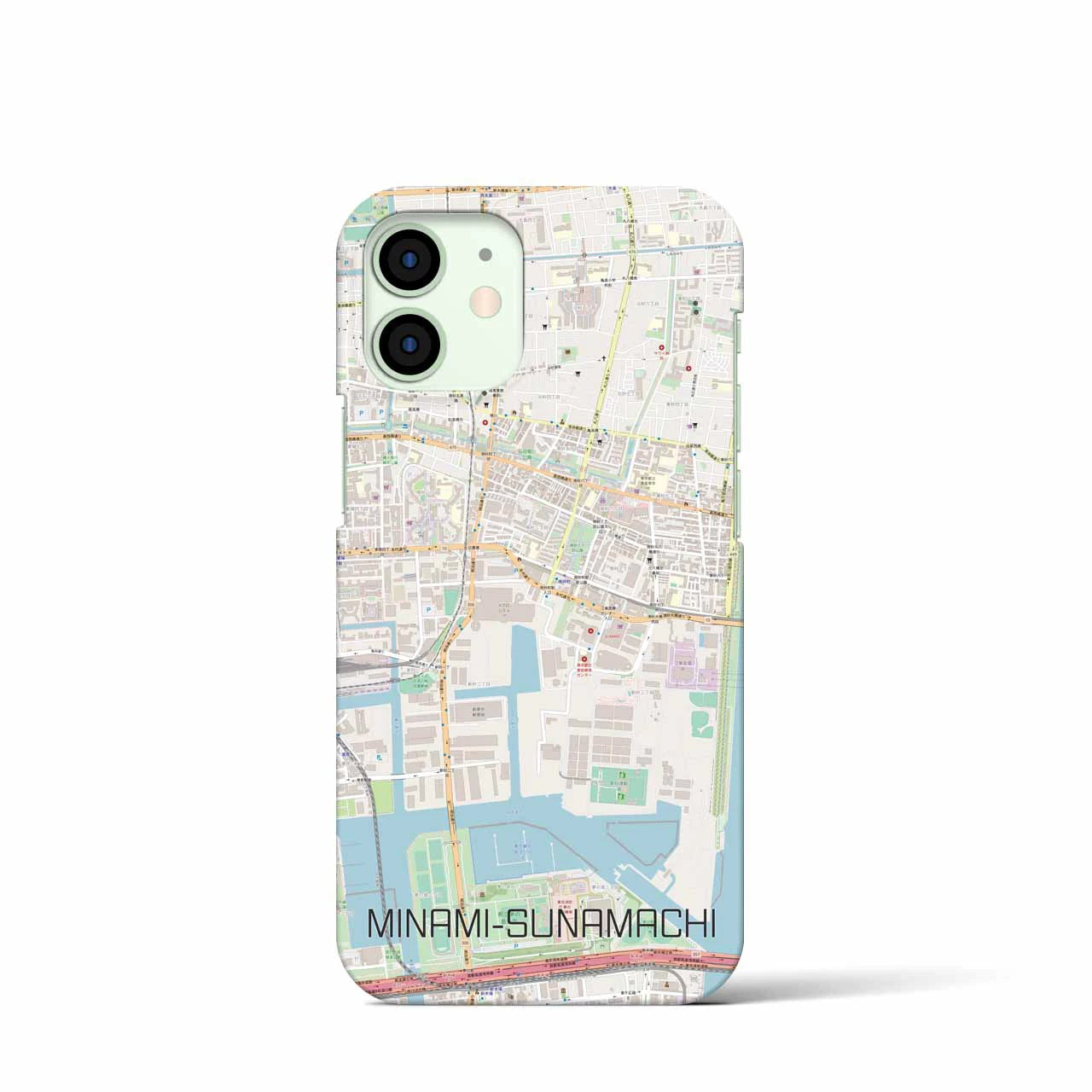 【南砂町】地図柄iPhoneケース（バックカバータイプ・ナチュラル）iPhone 12 mini 用