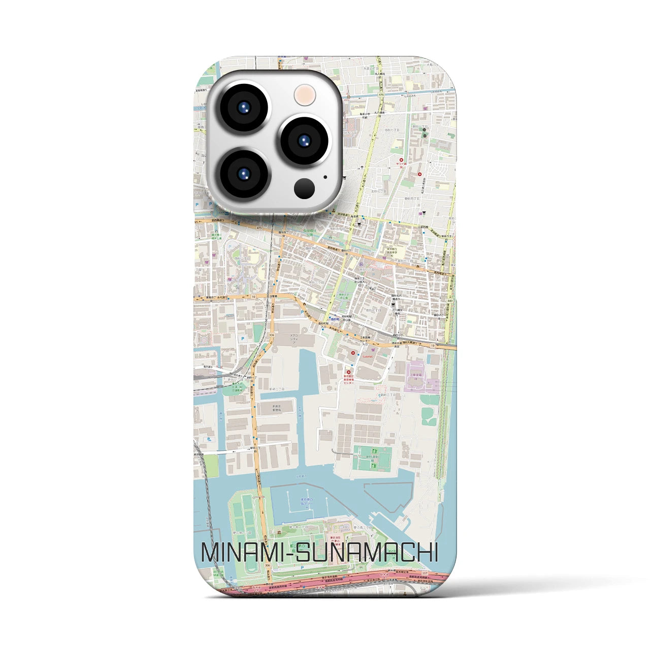 【南砂町】地図柄iPhoneケース（バックカバータイプ・ナチュラル）iPhone 13 Pro 用