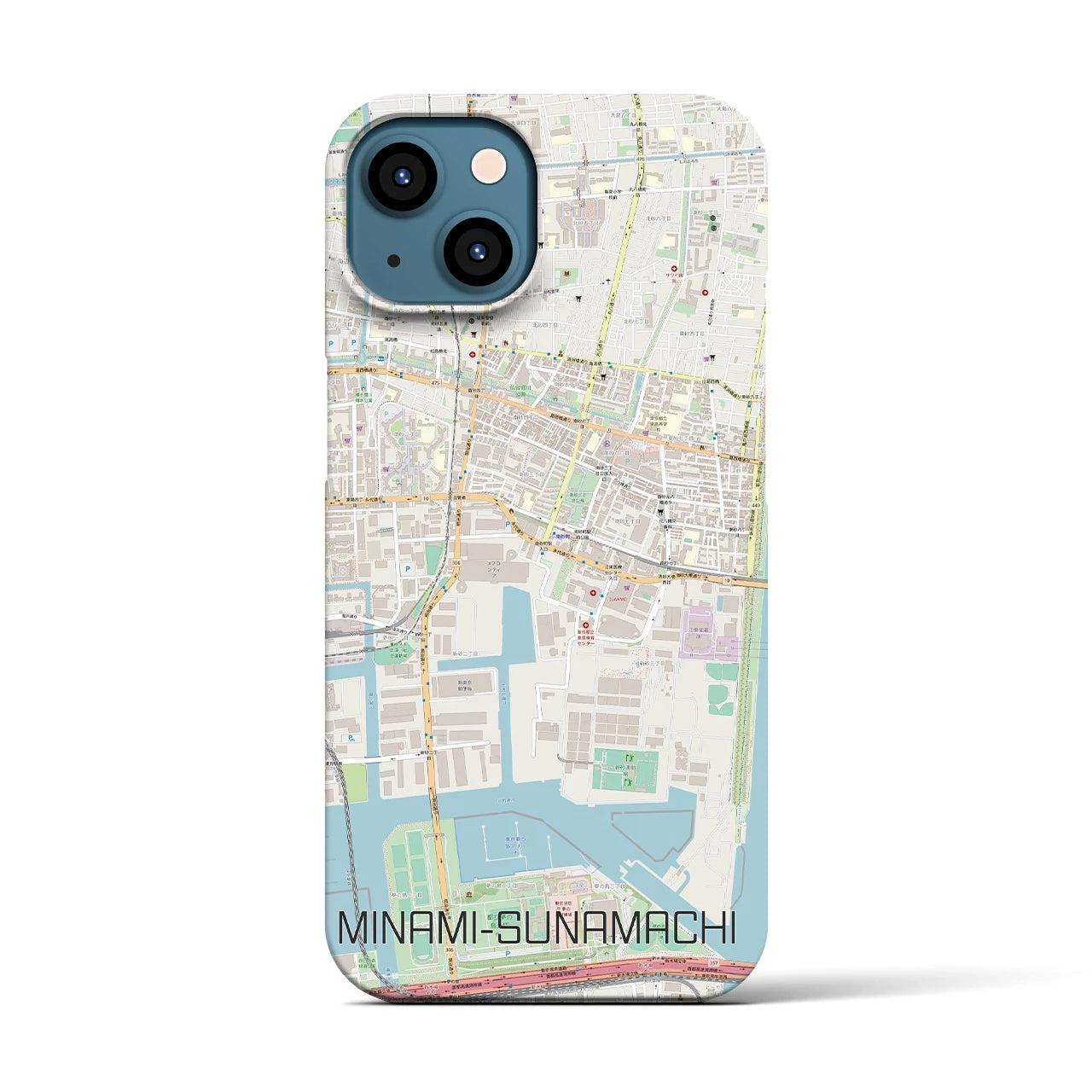 【南砂町】地図柄iPhoneケース（バックカバータイプ・ナチュラル）iPhone 13 用