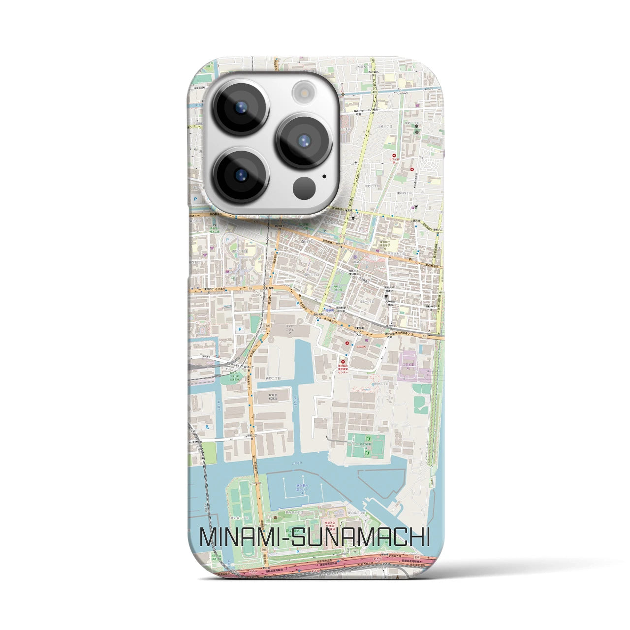 【南砂町】地図柄iPhoneケース（バックカバータイプ・ナチュラル）iPhone 14 Pro 用