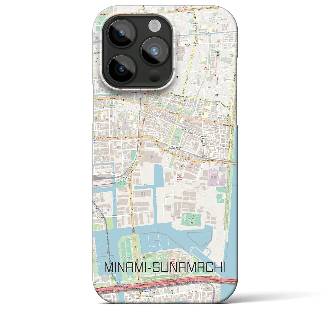 【南砂町】地図柄iPhoneケース（バックカバータイプ・ナチュラル）iPhone 15 Pro Max 用