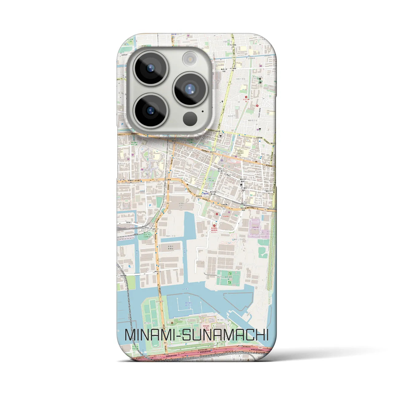 【南砂町】地図柄iPhoneケース（バックカバータイプ・ナチュラル）iPhone 15 Pro 用