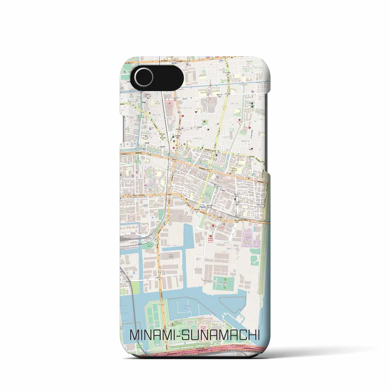 【南砂町】地図柄iPhoneケース（バックカバータイプ・ナチュラル）iPhone SE（第3 / 第2世代） / 8 / 7 / 6s / 6 用