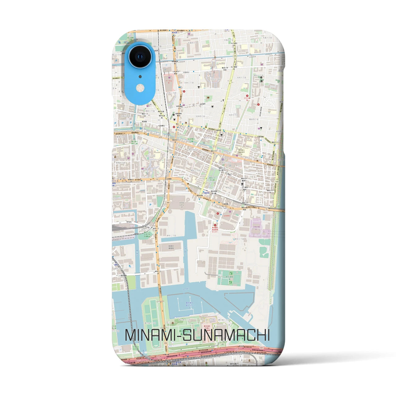 【南砂町】地図柄iPhoneケース（バックカバータイプ・ナチュラル）iPhone XR 用
