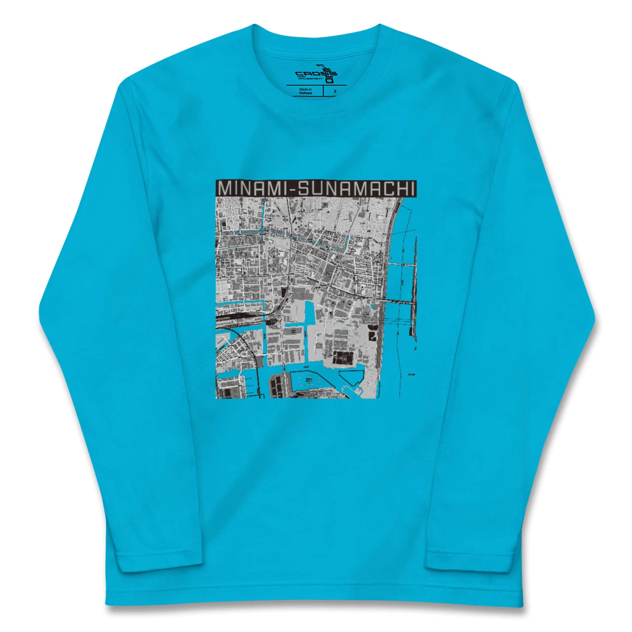 【南砂町（東京都）】地図柄ロングスリーブTシャツ