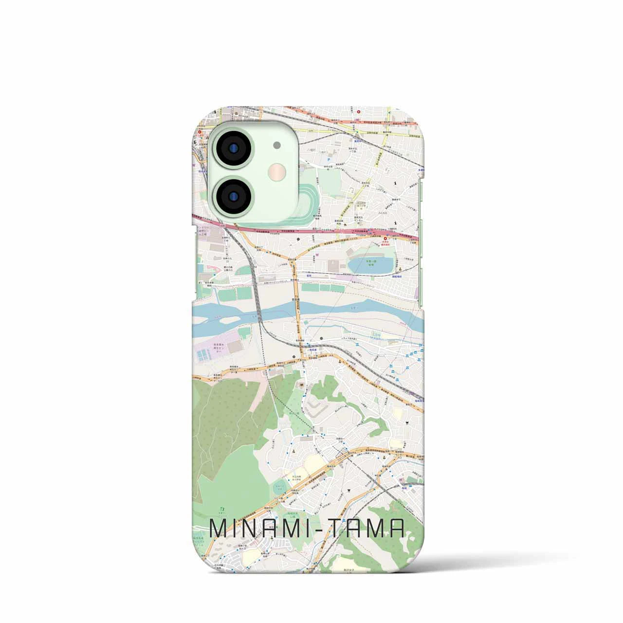 【南多摩】地図柄iPhoneケース（バックカバータイプ・ナチュラル）iPhone 12 mini 用