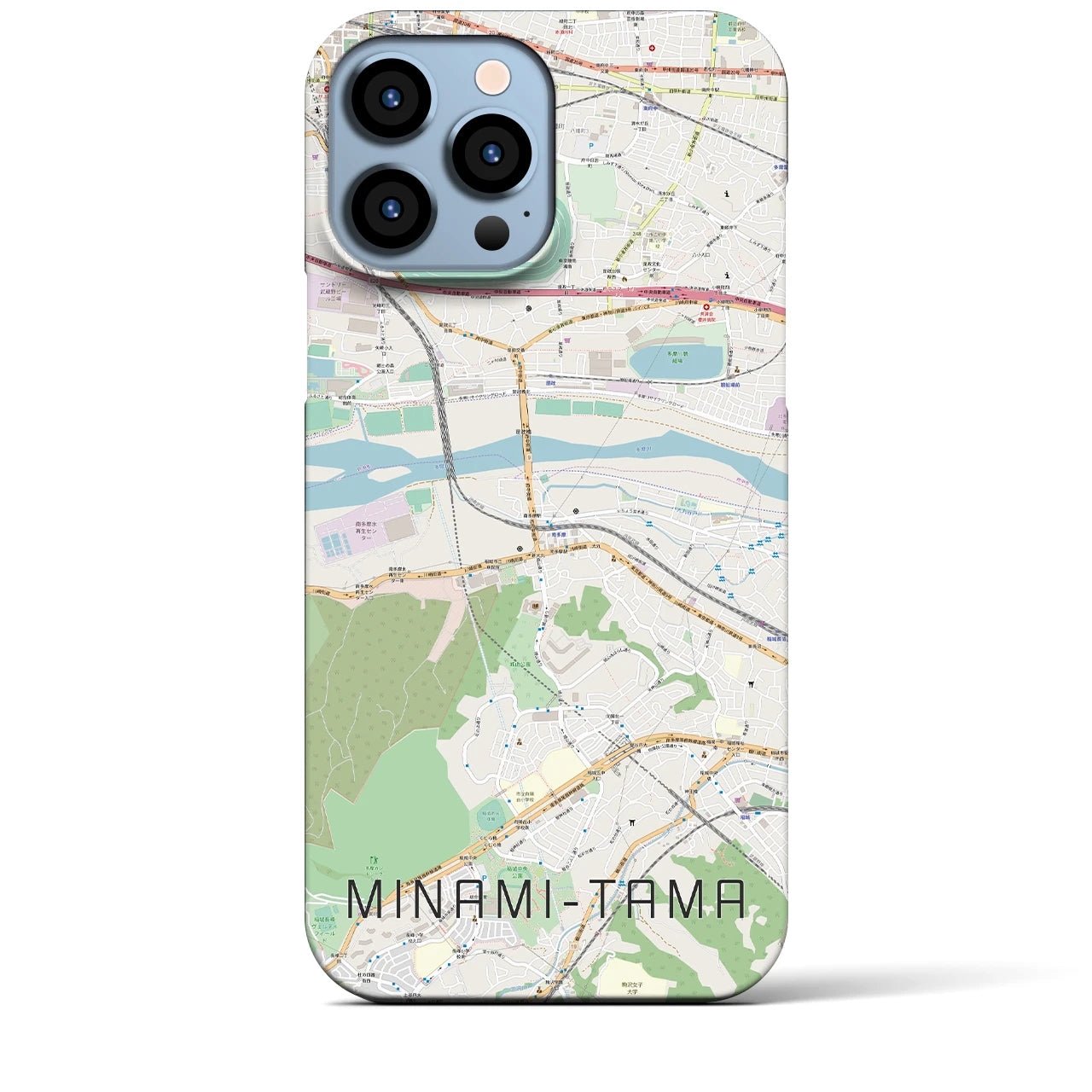 【南多摩】地図柄iPhoneケース（バックカバータイプ・ナチュラル）iPhone 13 Pro Max 用