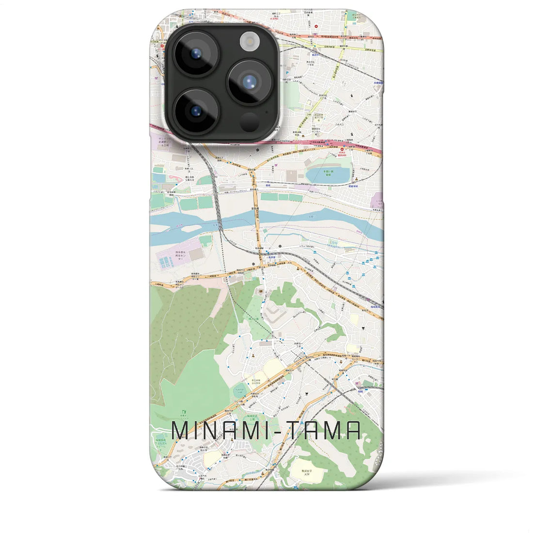 【南多摩】地図柄iPhoneケース（バックカバータイプ・ナチュラル）iPhone 15 Pro Max 用
