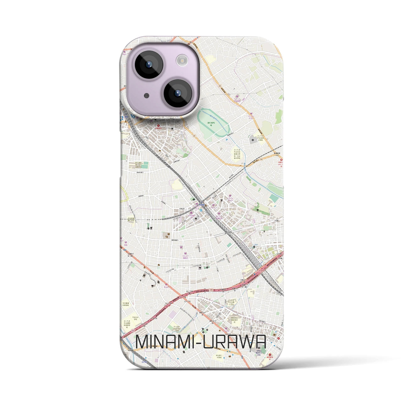 【南浦和】地図柄iPhoneケース（バックカバータイプ・ナチュラル）iPhone 14 用