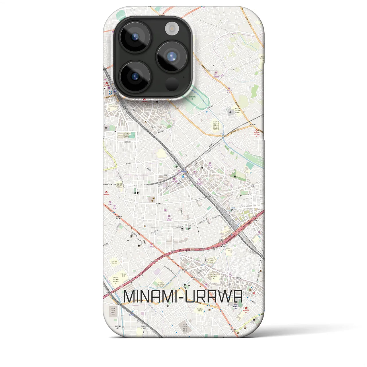 【南浦和】地図柄iPhoneケース（バックカバータイプ・ナチュラル）iPhone 15 Pro Max 用